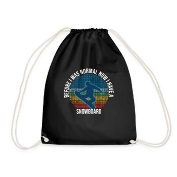 Avant j'étais normal maintenant j'ai un snowboard - Sac de sport léger - noir - Devant