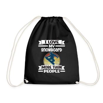 J'aime mon snowboard plus que les gens - Sac de sport léger - noir - Devant
