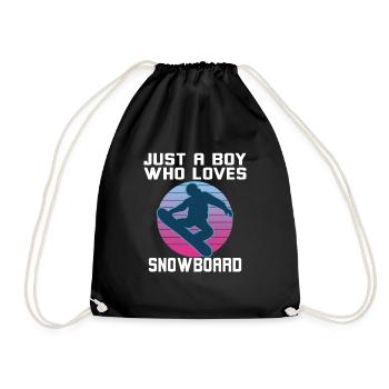 Just A Boy Who Loves Snowboarding - Drawstring Bag - black - Front
