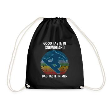 Good Taste In Snowboard Bath Taste Im Men - Drawstring Bag - black - Front