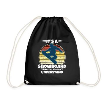 If You Want Me To Listen Just Talk About Snowboard - Drawstring Bag - black - Front