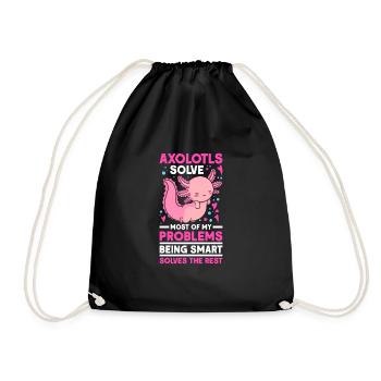 Axolotl Cadeau Amphibien à queue - Sac de sport léger - noir - Devant