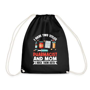 Pharmacy Cat Pharmeowcist Pharmacist Pharmacist - Drawstring Bag - black - Front