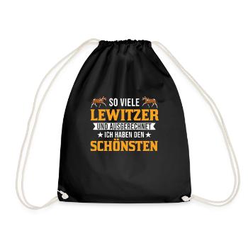 Lewitzer Pferd Reiterin - Turnbeutel - Schwarz - Vorne