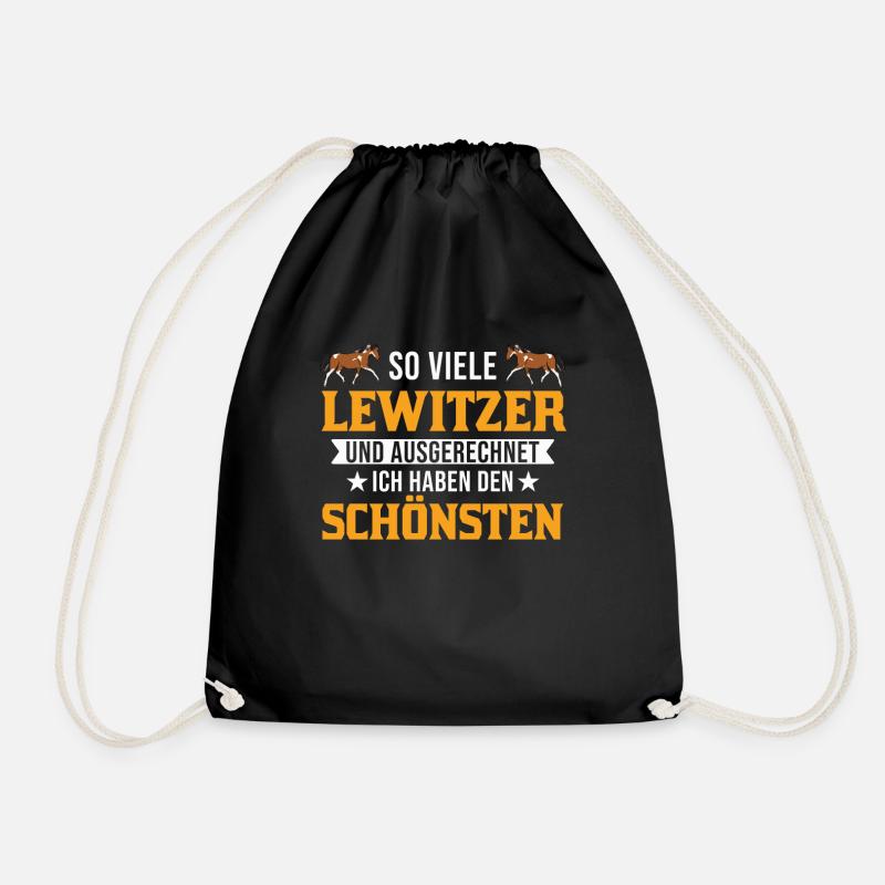 Lewitzer Pferd Reiterin - Turnbeutel - Schwarz