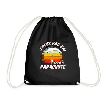 j'peux pas j'ai char à Parachute - Sac de sport léger - noir - Devant
