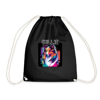 Graffiti Style - Cooler Collie 3 - Drawstring Bag - black - Front