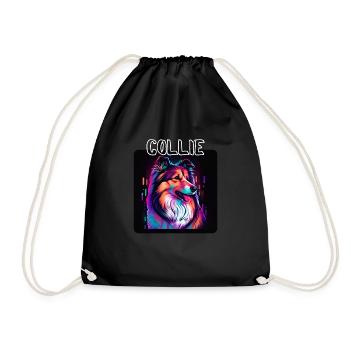 Graffiti Style - Cooler Collie 5 - Drawstring Bag - black - Front