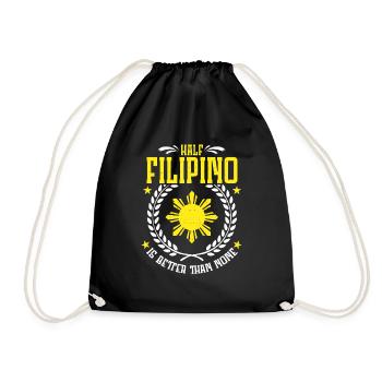 Neuheit halb Filipino ist besser als keiner Pinoy - Turnbeutel - Schwarz - Vorne