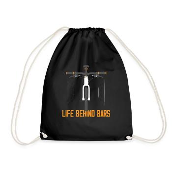 Life Behind Bars Biking Cycling - Drawstring Bag - black - Front