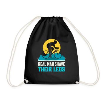 Real Man Shave Their Legs Biking Cycling - Turnbeutel - Schwarz - Vorne