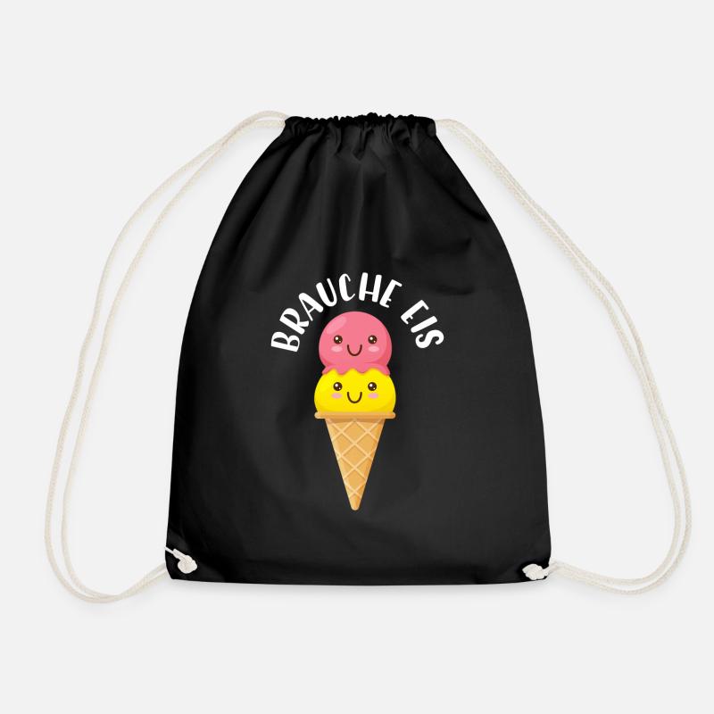 Brauche Eis - Turnbeutel - Schwarz