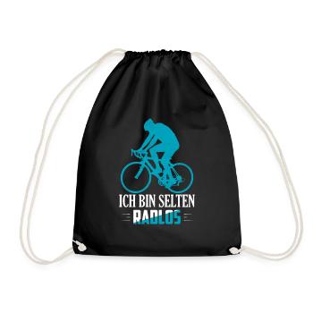 Ich bin selten Radlos Radsport Fahrrad - Turnbeutel - Schwarz - Vorne
