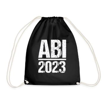 Abitur Gymnasium Damen und Herren Abi 2023 - Turnbeutel - Schwarz - Vorne