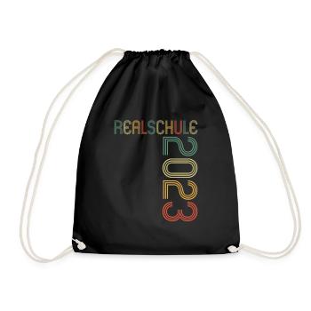 Realschule bestanden Realschulabschluss 2023 - Turnbeutel - Schwarz - Vorne