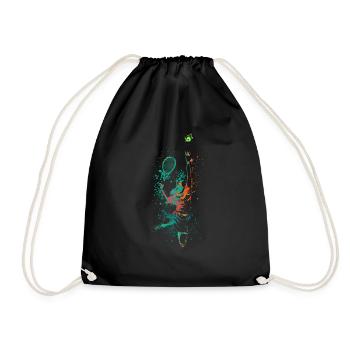Splash Art Tennis Player - Drawstring Bag - black - Front