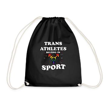 Lqbtq-athleten Trans Gehören Zum Sport Lgbtq - Turnbeutel - Schwarz - Vorne