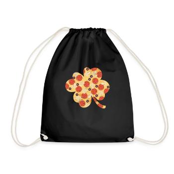 Shamrock Pizza Italian St. Patrick's Day Irish - Drawstring Bag - black - Front