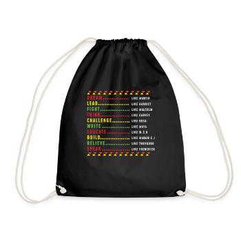 Dream Lead Fight Think Pride Black History - Drawstring Bag - black - Front