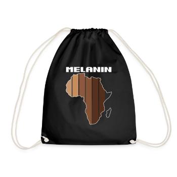 Melanin African Land Map Pride Black History - Drawstring Bag - black - Front