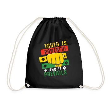 Truth Powerful Fist Pride Black History Month - Drawstring Bag - black - Front