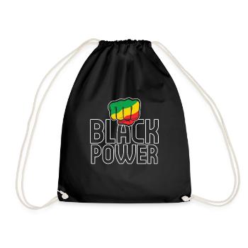 Powerful Fist Pride Black History Month - Drawstring Bag - black - Front