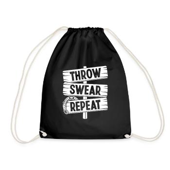Horseshoe Pitching Throw Swear Repeat Tosser - Turnbeutel - Schwarz - Vorne