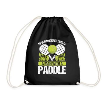 Paddle Tennis Player Match Never underestimate - Turnbeutel - Schwarz - Vorne