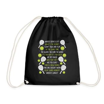 Paddle Tennis Player Match Paddle Tennis Team - Turnbeutel - Schwarz - Vorne