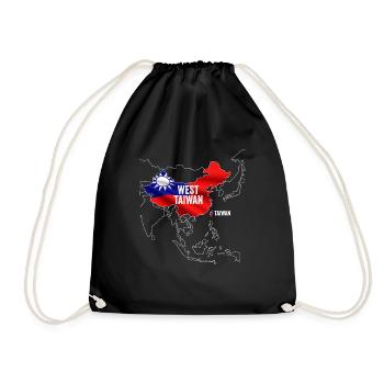 Carte de la Chine de Taïwan Ouest - Sac de sport léger - noir - Devant