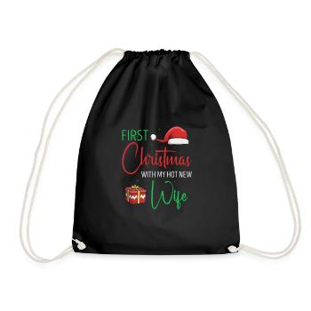 Premier Noël avec ma nouvelle femme chaude Couples mignons - Sac de sport léger - noir - Devant