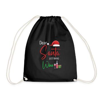 Cher Père Noël, apportez simplement du vin Drôles de couples de Noël - Sac de sport léger - noir - Devant