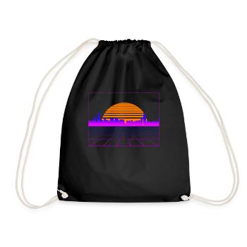 Retrowave Synthwave 80s Design - Turnbeutel - Schwarz - Vorne