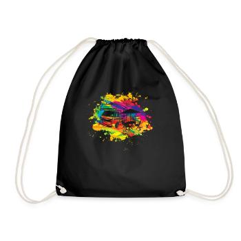 Camper Gift Idea Camping - Drawstring Bag - black - Front