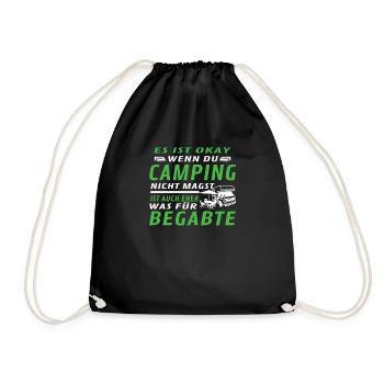 Camper Geschenkidee Camping - Turnbeutel - Schwarz - Vorne