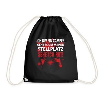 Camper Geschenkidee Camping - Turnbeutel - Schwarz - Vorne