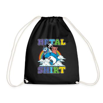 Licorne Requin Panda Chat Amour Musique Rock Métal - Sac de sport léger - noir - Devant