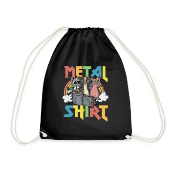 Rock Love Peace Music Heavy Trash Racoon Metal - Turnbeutel - Schwarz - Vorne