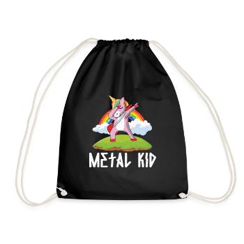 Guitar Metal Kid Music Heavy Rock Dab Unicorn - Turnbeutel - Schwarz - Vorne