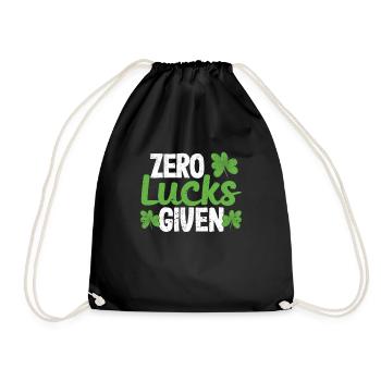 Funny Saint Patrick's Day Clover Irish Null - Drawstring Bag - black - Front