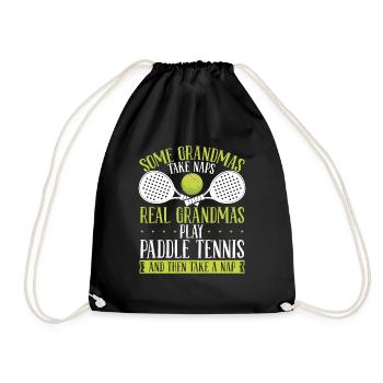 Paddle Tennis Player Match Grandmom Grandma - Turnbeutel - Schwarz - Vorne