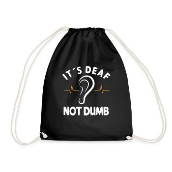 Hearing impaired Deaf hearing aid - Drawstring Bag - black - Front