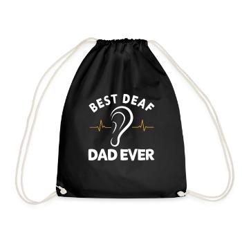 Deaf hearing impaired - Drawstring Bag - black - Front