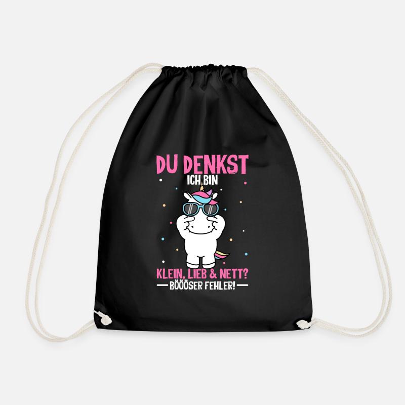 Du denkst ich bin klein lieb & nett Böser Fehler! - Turnbeutel - Schwarz