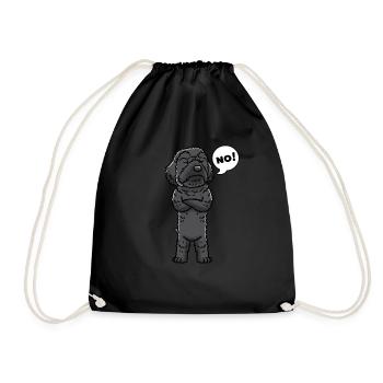 Schnoodle Hund - Turnbeutel - Schwarz - Vorne