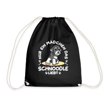 Schnoodle Hund - Turnbeutel - Schwarz - Vorne
