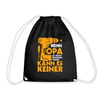 Wenn Opa Es Nicht Reparieren Kann Großvater - Turnbeutel - Schwarz - Vorne