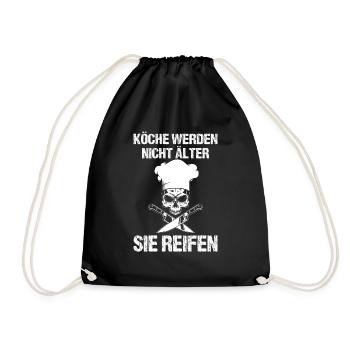 Köche Werden Nicht Älter Geburtstag Spruch Koch - Turnbeutel - Schwarz - Vorne