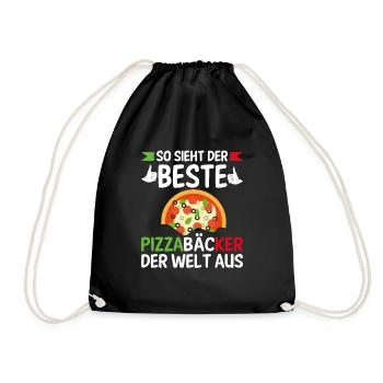 So Sieht Der Beste Pizzabäcker Der Welt Aus - Turnbeutel - Schwarz - Vorne