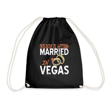 This Dude Is Getting Married In Vegas Bachelor - Drawstring Bag - black - Front